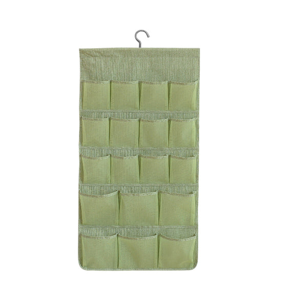 NNEAGS Green Double Sided Hanging Storage Bag Underwear Bra Socks Mesh Pocket Hanger Home Organiser