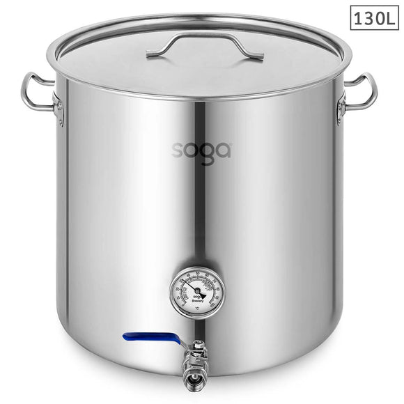 NNEAGS Stainless Steel Brewery Pot 130L With Beer Valve 55*55cm