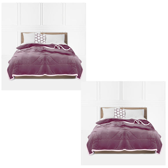 NNEAGS 2X Light Purple Throw Blanket Warm Cozy Double Sided Thick Flannel Coverlet Fleece Bed Sofa Comforter