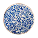 NNEAGS Blue Carpet Soft Linen Bohemian Non-Slip Floor Retro Minimalist Round Rug Home Decor with Tassels
