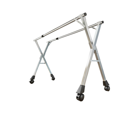 NNEAGS 2.4m Portable Standing Clothes Drying Rack Foldable Space-Saving Laundry Holder with Wheels
