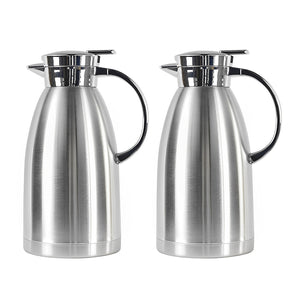 NNEAGS 2X 1.8L Stainless Steel Kettle Insulated Vacuum Flask Water Coffee Jug Thermal
