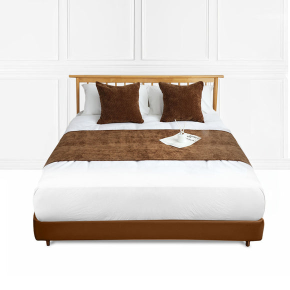 NNEAGS 45cm Chocolate Bed Wabi-sabi Elegant Japanese Style for Bed Set of 3