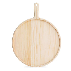 NNEAGS 10 inch Round Premium Wooden Pine Food Serving Tray Charcuterie Board Paddle Home Decor