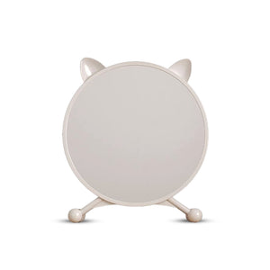 NNEAGS 30cm White Smart Makeup Bedroom Table Mirror Cat Ear Style No LED Light