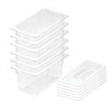 NNEAGS 150mm Clear Gastronorm GN Pan 1/3 Food Tray Storage Bundle of 6 with Lid