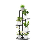 NNEAGS 5 Tier 6 Pots Black Metal Plant Rack Flowerpot Storage Display Stand Holder Home Garden Decor