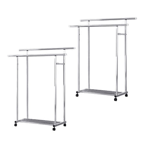 NNEAGS 2X 120cm Stainless Steel Floor-Standing Clothes Rack - Durable and Space-Saving Laundry Organizer