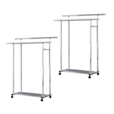NNEAGS 2X 120cm Stainless Steel Floor-Standing Clothes Rack - Durable and Space-Saving Laundry Organizer