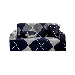 NNEAGS 2-Seater Checkered Sofa Cover Couch Protector High Stretch Lounge Slipcover Home Decor