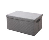 NNEAGS Extra Large Grey Non-Woven Diamond Quilt Grid Fabric Storage/Organizer Box