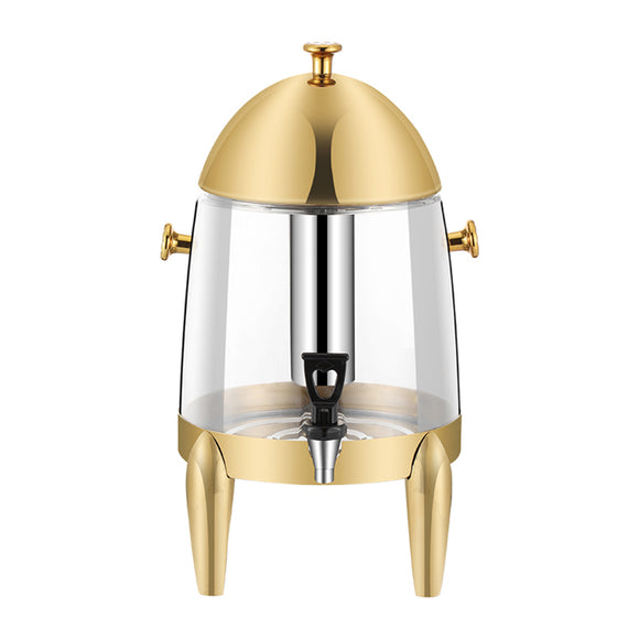 NNEAGS Stainless Steel 12L Beverage Dispenser Hot and Cold Juice Water Tea Chafer Urn Buffet Drink Container Jug with Gold Accents