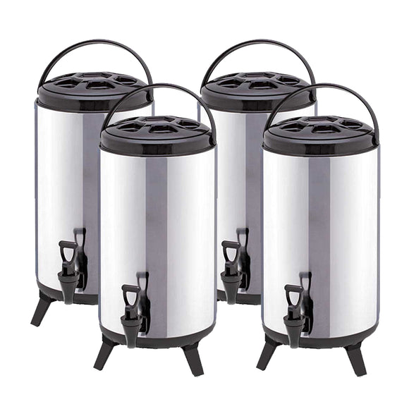 NNEAGS 4X 14L Portable Insulated Cold/Heat Coffee Tea Beer Barrel Brew Pot With Dispenser