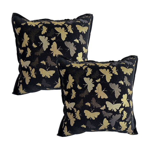 NNEAGS 2X 45cm Vintage Butterfly with Covers Case Decorative Decor Monarch Floral Throw Pillow