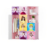 NNEAGS 10 Cubes Princess Design Portable Wardrobe Divide-Grid Modular Storage Organiser Foldable Closet