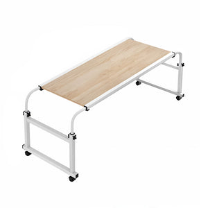 NNEAGS 120x45cm Wood Cross Bed Movable Desk Table w/ Adjustable Length & Height