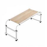 NNEAGS 120x45cm Wood Cross Bed Movable Desk Table w/ Adjustable Length & Height