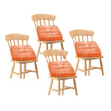 NNEAGS 4X Orange Square Cushion Soft Leaning Plush Backrest Throw Seat Pillow Home Office Decor