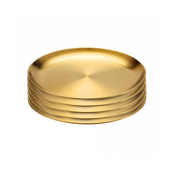 NNEAGS 23cm Premium Gold Grilling Plate - Durable, Heat-Resistant, Perfect for BBQs and Outdoor Cooking Kitchen Essential