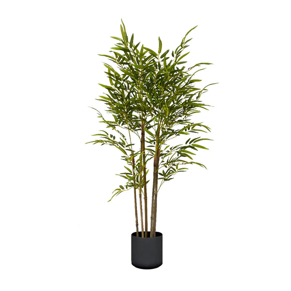NNEAGS 150cm Lucky Bamboo Tree Bambusa Vulgaris Artificial Plant w/ 7 Branches Home Accent Decor