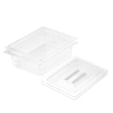 NNEAGS 100mm Clear Gastronorm GN Pan 1/2 Food Tray Storage Bundle of 2 with Lid