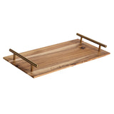 NNEAGS 36cm Brown Rectangle Wooden Acacia Food Serving Tray Charcuterie Board Centerpiece  Home Decor