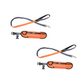 NNEAGS 2X Orange Adjustable Hands-Free Pet Leash Bag Dog Lead Walking Running Jogging Pet Essentials