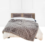NNEAGS 200cm Grey Fur Fuzzy Super Soft and Cozy Fluffy Throw Blanket