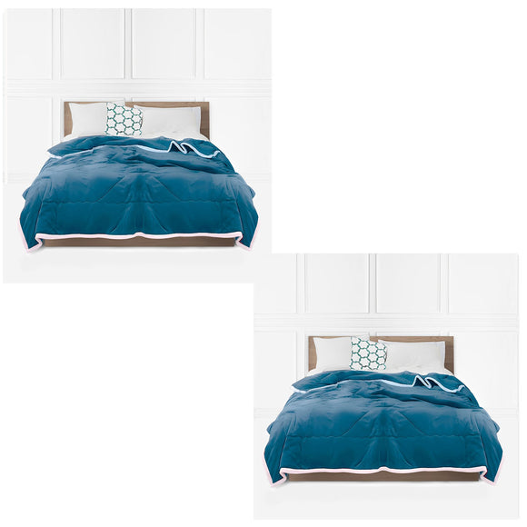 NNEAGS 2X Lake Blue Throw Blanket Warm Cozy Double Sided Thick Flannel Coverlet Fleece Bed Sofa Comforter