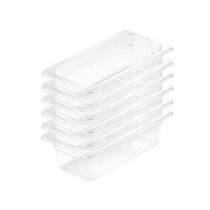 NNEAGS 100mm Clear Gastronorm GN Pan 1/3 Food Tray Storage Bundle of 6