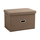 NNEAGS Coffee Medium Foldable Canvas Storage Box Cube Clothes Basket Organiser Home Decorative Box