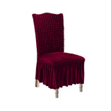 NNEAGS Burgundy Chair Cover Seat Protector with Ruffle Skirt Stretch Slipcover Wedding Party Home Decor