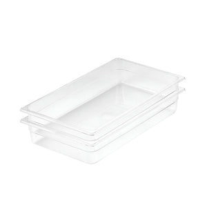 NNEAGS 100mm Clear Gastronorm GN Pan 1/1 Food Tray Storage Bundle of 2