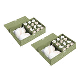 NNEAGS 2X Green Flip Top Underwear Storage Box Foldable Wardrobe Partition Drawer Home Organiser