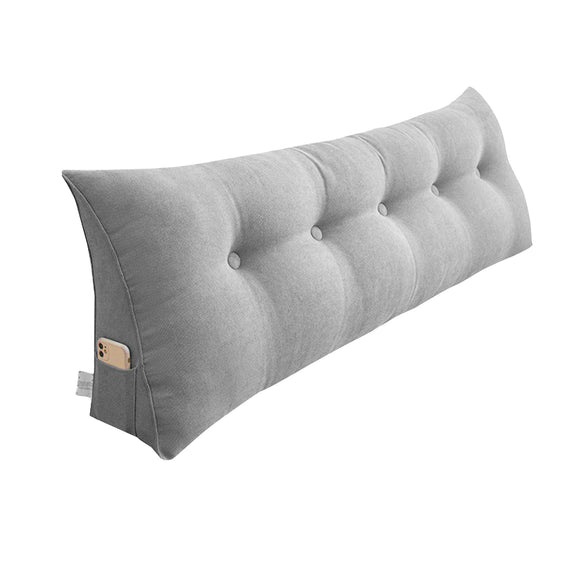 NNEAGS 100cm Silver Triangular Wedge Bed Pillow Headboard Backrest Bedside Tatami Cushion Home Decor