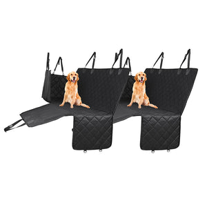 NNEAGS 2X 600D Oxford Cloth Waterproof Dog Car Cover Back Seat Protector Hammock Non-Slip Pet Mat Black