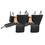 NNEAGS 2X 600D Oxford Cloth Waterproof Dog Car Cover Back Seat Protector Hammock Non-Slip Pet Mat Black