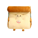 NNEAGS Smiley Face Toast Bread Wedge Cushion Stuffed Plush Cartoon Back Support Pillow Home Decor