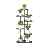 NNEAGS 6 Tier 7 Pots Black Metal Plant Rack Flowerpot Storage Display Stand Holder Home Garden Decor