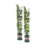 NNEAGS 2X 163cm 4-Bar Plant Frame Stand Trellis Vegetable Flower Herbs Outdoor Vine Support Garden Rack with Rings