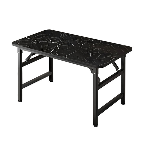 NNEAGS 120x60cm Black Foldable Computer Study Table Easy Assembly Desk No Chair