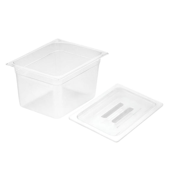 NNEAGS 200mm Clear Gastronorm GN Pan 1/2 Food Tray Storage with Lid