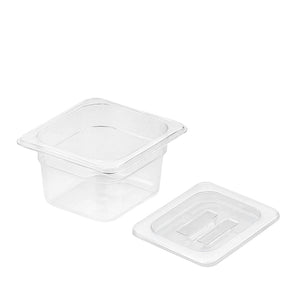 NNEAGS 100mm Clear Gastronorm GN Pan 1/6 Food Tray Storage with Lid