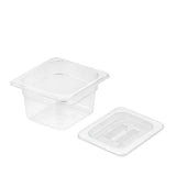 NNEAGS 100mm Clear Gastronorm GN Pan 1/6 Food Tray Storage with Lid