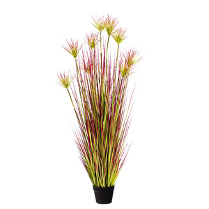 NNEAGS 150cm Purple-Red Artificial Indoor Potted Papyrus Plant Tree Fake Simulation Decorative