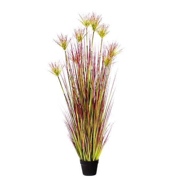NNEAGS 150cm Purple-Red Artificial Indoor Potted Papyrus Plant Tree Fake Simulation Decorative