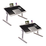 NNEAGS 2X 70X45cm Black Small Laptop Bed Portable Foldable Study Table Adjustable