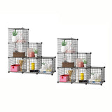 NNEAGS 2X Black Portable 6-Cube 3 Column Storage Organiser Foldable DIY Modular Grid Space Saving Shelf