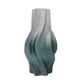 NNEAGS 33cm Glass Vase Blue with Beautiful glass Bubble Texture Art Vases