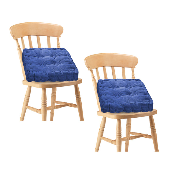 NNEAGS 2X Blue Square Cushion Soft Leaning Plush Backrest Throw Seat Pillow Home Office Decor
